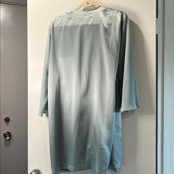 Valentino Intimo Green Satin Chiffon 2 Pc Chemise and Robe. NWOT vintage. - Picture 10 of 13
